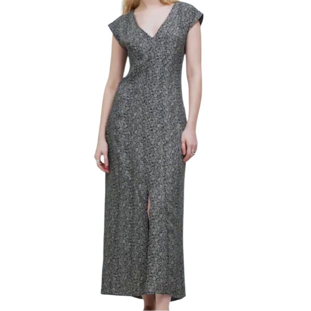 EUC Madewell Cap Sleeve V Neck Midi Dress Floral Cupro Blend Size 4 Retail $128